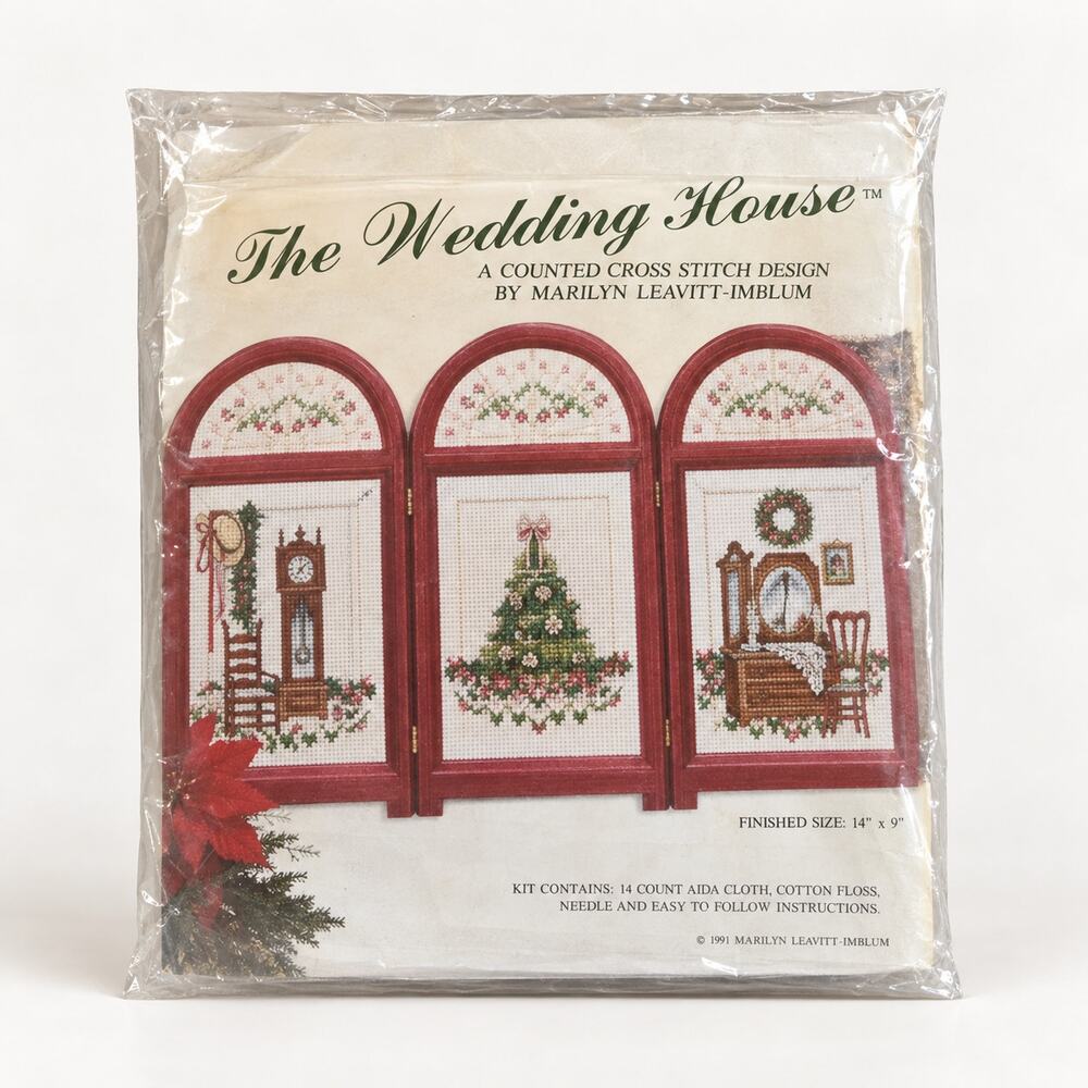 Twas the Night Before Christmas Dressing Screen Cross Stitch Kit Open Bag Unused